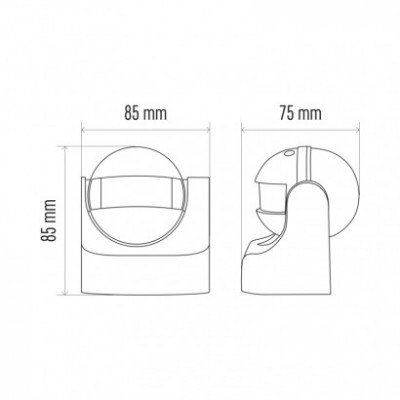 PIR senzor (pohybové čidlo) IP44 1200W, černý (1 ks) - foto č. 8