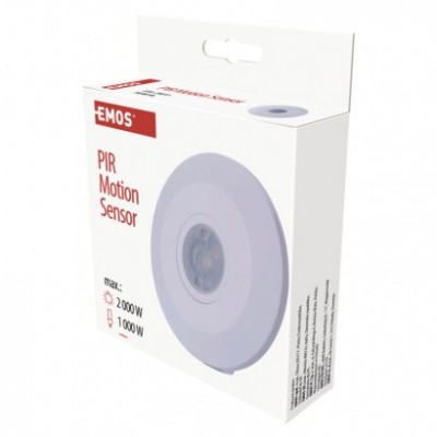 PIR senzor (pohybové čidlo) IP20 2000W, bílý (1 ks) - foto č. 5