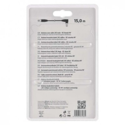 Anténní koaxiální kabel stíněný 15m - úhlová vidlice (1 ks) - foto č. 2