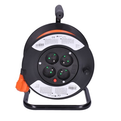Solight prodlužovací přívod na bubnu, 4 zásuvky, 15m, oranžový kabel, 3x 1,5mm2 - foto č. 5