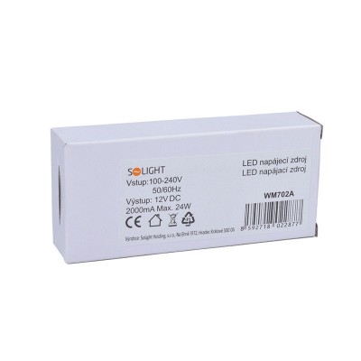 Solight LED napájecí zdroj, 230V - 12V, 2A, 24W, IP20 - foto č. 4