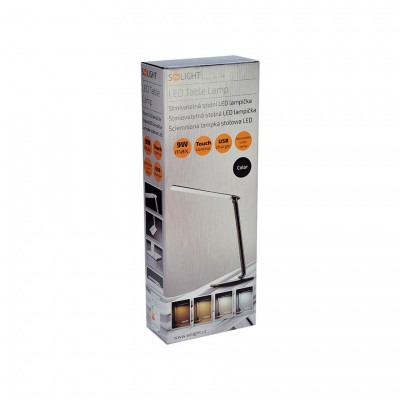 Solight LED stolní lampička stmívatelná, 12W, volba teploty světla, USB, černý lesk - foto č. 9