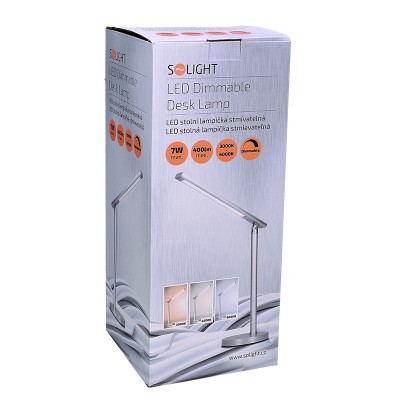 Solight LED stolní lampička, 7W, stmívatelná, změna chromatičnosti, stříbrná barva - foto č. 7