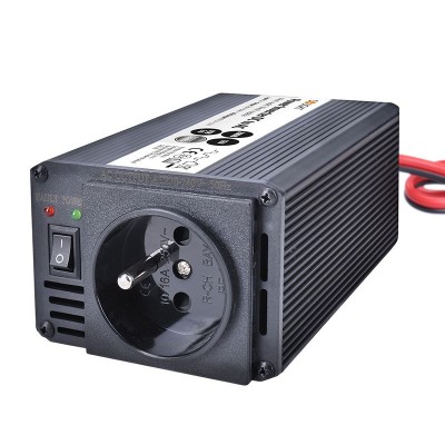 Solight invertor 12V, USB 500mA, kovový, černý, max. zatížení: 200W - foto č. 2