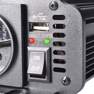 Solight invertor 12V, USB 500mA, kovový, černý, max. zatížení: 300W - foto č. 9
