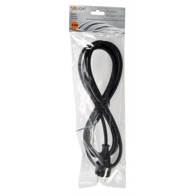 Solight flexo šňůra, 3x 1mm2, gumová, černá, 2,5m - foto č. 2