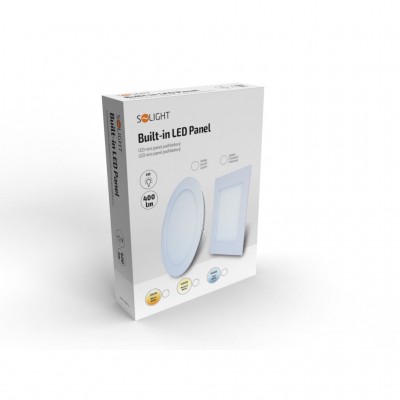 Solight LED mini panel, podhledový, 6W, 400lm, 3000K, tenký, kulatý, bílý - foto č. 2