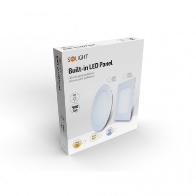 Solight LED mini panel, podhledový, 12W, 900lm, 4000K, tenký, kulatý, bílý - foto č. 2
