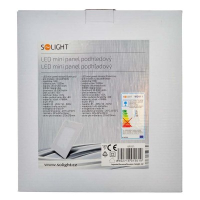 Solight LED mini panel, podhledový, 18W, 1530lm, 3000K, tenký, čtvercový, bílý - foto č. 2