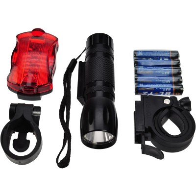 Solight sada LED cyklo světel, přední 3W + zadní 5 LED, 2 x držák, 5 x AAA baterie - foto č. 2
