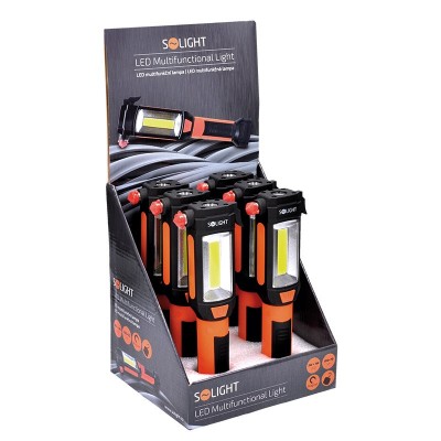 Solight LED multifunkční světlo, 180+70lm, 3W COB + 1W LED, klip, magnet, flexibilní, 3x AAA - foto č. 6