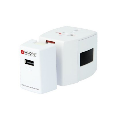 SKROSS cestovní adaptér SKROSS Power Pack, 2.5A max., vč. SOS battery powerbanku, USB nabíjení 2x výstup 2100mA, univerzální pro 150 zemí - foto č. 4