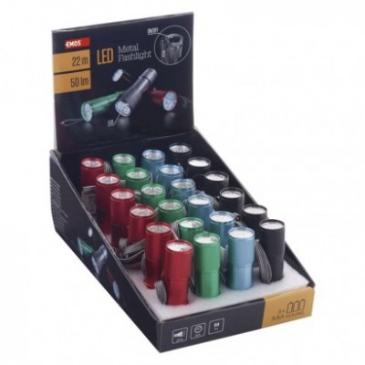 LED ruční kovová svítilna P3848A, 50 lm, 3× AAA, 24 ks, display box (24 ks) - foto č. 14