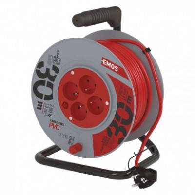 Prodlužovací kabel na bubnu 30 m / 4 zásuvky / červený / PVC / 230 V / 1 mm2 (1 ks) - foto č. 6