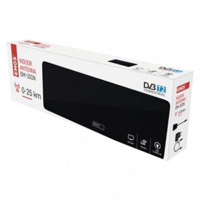 Anténa pokojová EM-101N, 0–25 km, DVB-T2, DAB, filtr LTE/4G (1 ks) - foto č. 7