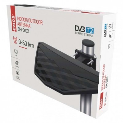 Anténa univerzální EM-DIO2, 0–80 km, DVB-T2, filtr LTE/4G (1 ks) - foto č. 12