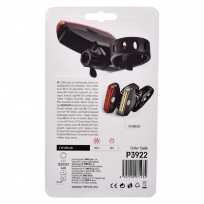 LED přední + zadní svítilna na kolo P3922 na 2× CR2032, 22 lm (1 ks) - foto č. 3