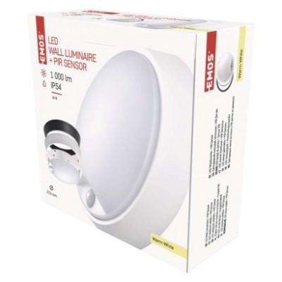 LED přisazené svítidlo ZURI s pohyb. čidl., kruhové č/b 14W t.b. (1 ks) - foto č. 19