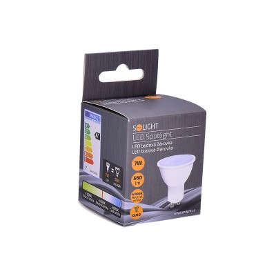 Solight LED žárovka, bodová , 7W, GU10, 4000K, 595lm, bílá - foto č. 2