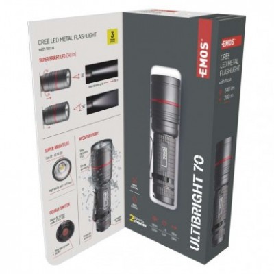 CREE LED kovová svítilna Ultibright 70, 340lm, 3xAAA (1 ks) - foto č. 6