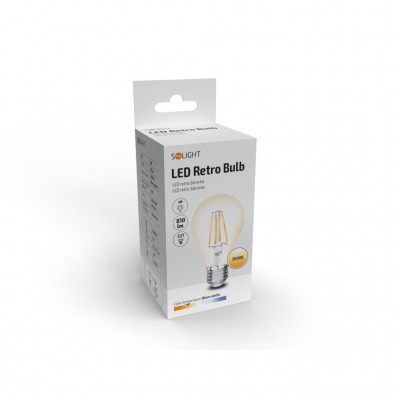 Solight LED žárovka retro, klasický tvar, 8W, E27, 3000K, 360°, 810lm - foto č. 2