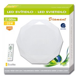 LED sv. stropní vč. dálk. ovl.,25W,2100lm,bílé - foto č. 6