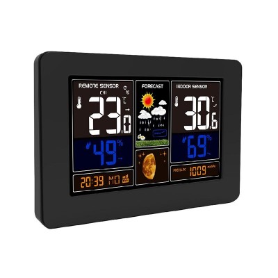 Solight meteostanice, aplikace Smart Life, extra velký barevný LCD, teplota, vlhkost, tlak, USB nabíjení, černá - foto č. 4