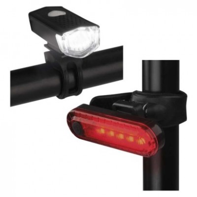 LED přední + zadní nabíjecí svítilna na kolo P3923, 90 lm (1 ks) - foto č. 7
