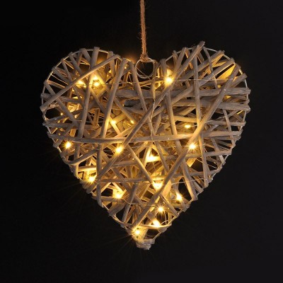 Solight LED ratanové srdce, 30x LED, 2x AA, 30cm - foto č. 2