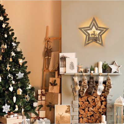 Solight LED nástěnná dekorace vánoční hvězda, 24x LED, 2x AA - foto č. 3