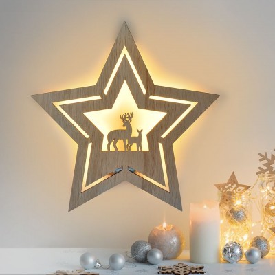 Solight LED nástěnná dekorace vánoční hvězda, 24x LED, 2x AA - foto č. 4