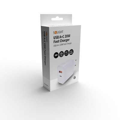Solight USB A+C 20W fast charger - foto č. 7