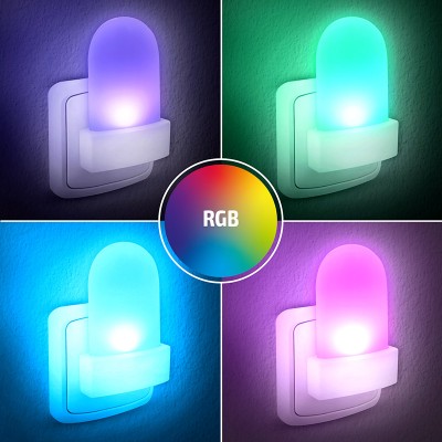 Solight noční LED RGB světélko se světelným sensorem, volitelná barva světla, 230V  - foto č. 6