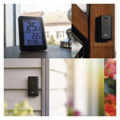 Digitální teploměr, bezdrátové čidlo, budík E8636 (1 ks) - foto č. 10