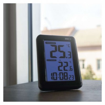 Digitální teploměr, bezdrátové čidlo, budík E8636 (1 ks) - foto č. 12